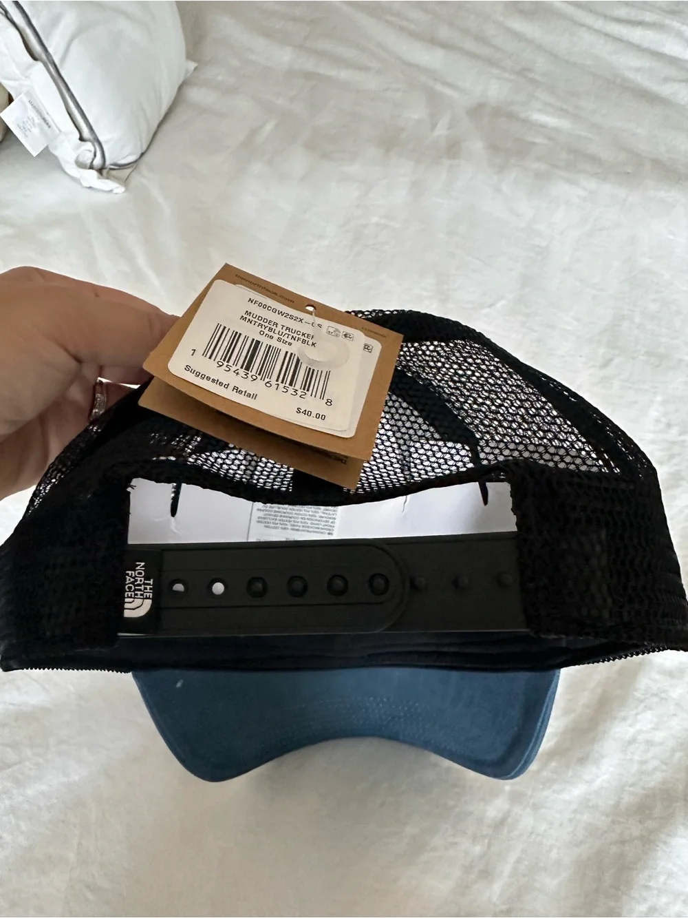 NWT! The North Face Men's Mesh-Back Trucker Cap in Slate Blue and Black